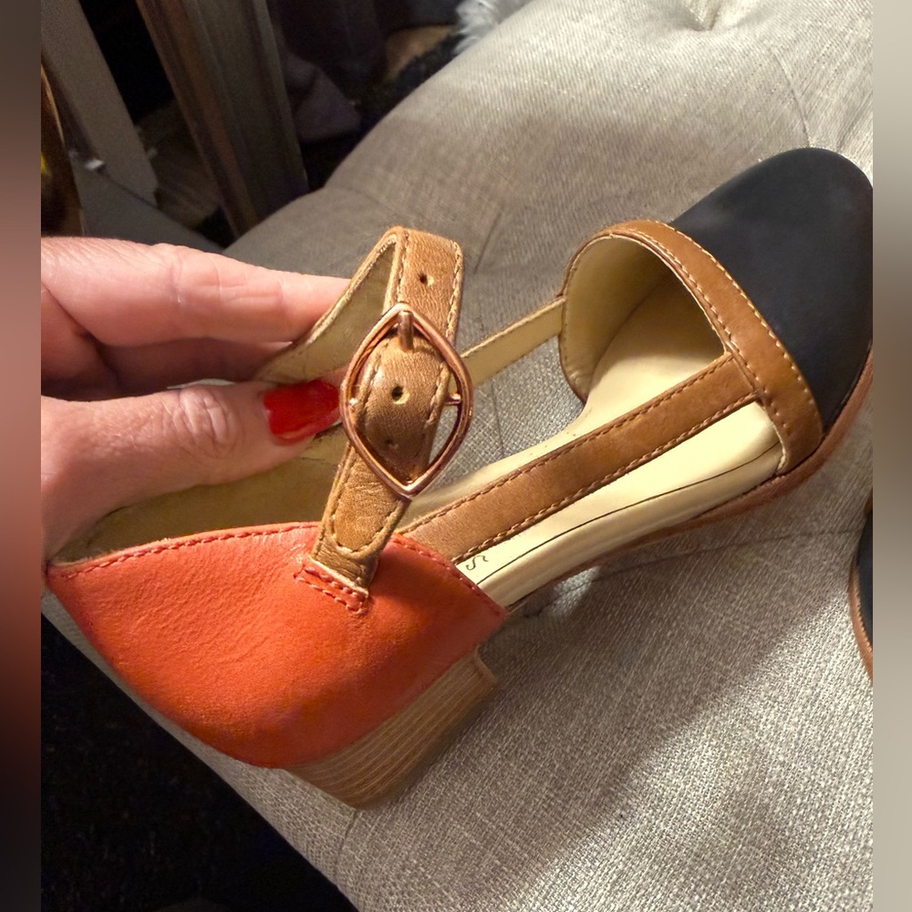 Wolverine 1000 Mile x Samantha Pleet Leather T-Strap Heels Colorblock Size 5.5 - Picture 7 of 12